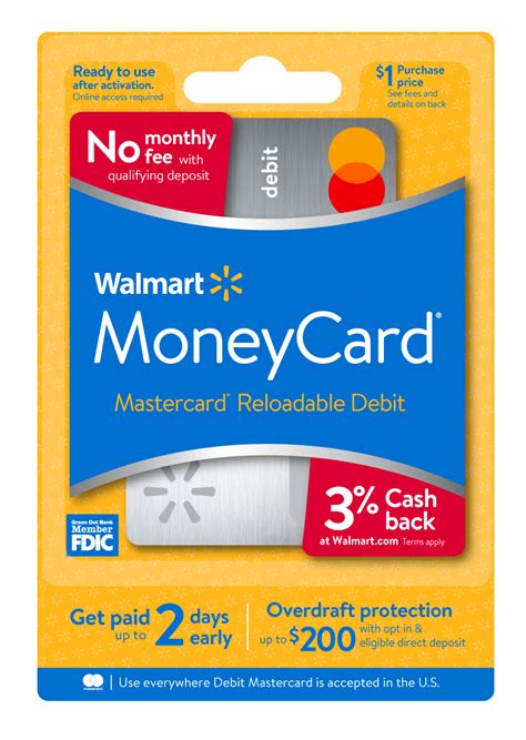 Reloadable Debit Card Account That Earns You Cash Back Walmart Moneycard
