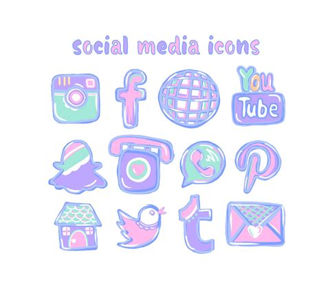 Secure protection from viruses and spam, mail sorting, highlighting of email from real people, free 10 gb of cloud storage on yandex.disk, beautiful themes. 12 hand drawn social media icons pastel pink social media