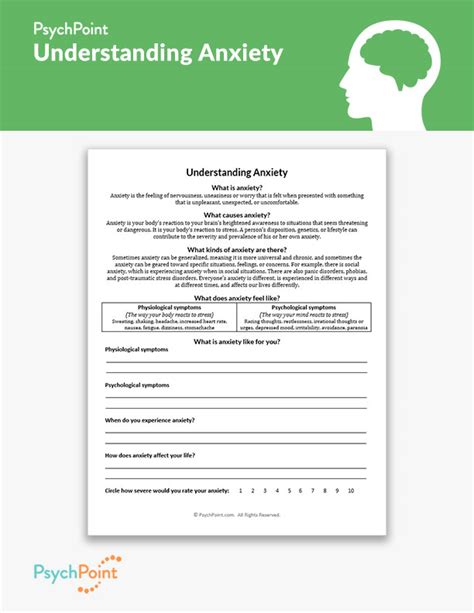 Understanding Anxiety Worksheet