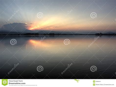 Colorado Sunset Over Rocky Mountains And Lake Stock Image Image Of