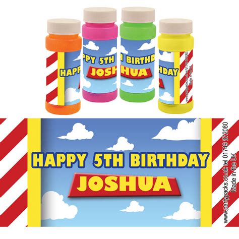 Personalised Bubbles Toy Story Pack Of 8 Party Packs