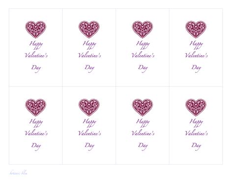 Botanic Bleu Paper Valentines Free Templates