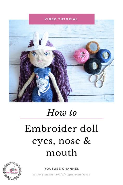 How to embroider hair onto amigurumi doll by mohu technique. Video Tutorial | how to embroider doll eyes, nose & mouth | Crochet patterns amigurumi, Crochet ...