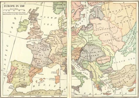 Map Of Europe In 1360 Student Handouts