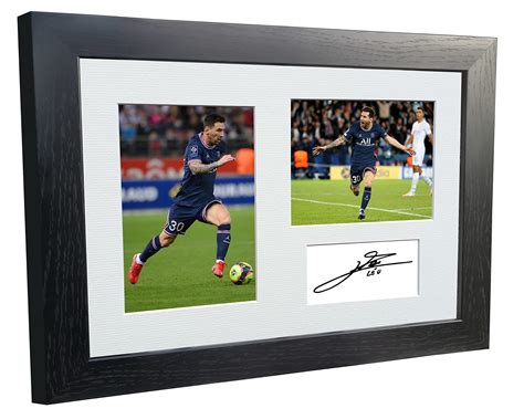 12x8 A4 Lionel Messi Psg Paris Saint Germain Signed Autograph Photo Photograph Picture Frame