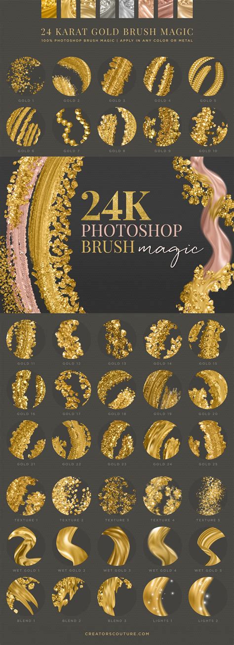 24k Gold Photoshop Brush Magic Metallic Gold Brush Strokes Creators