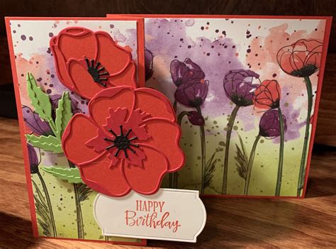 Stampin Up Peaceful Poppies Dsp Poppy Cards Flower Cards Stamping