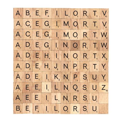 English Letter Set 100 Tiles Wooden Scrabble Tiles For Diy Crafts