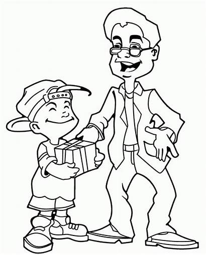 Coloring Pages Dad Son Thank Clipart Please