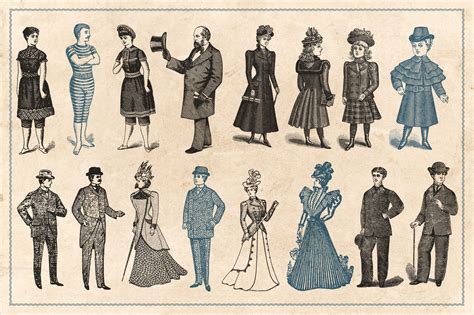 200 Vintage Fashion Illustrations By Brigantine Designs Thehungryjpeg
