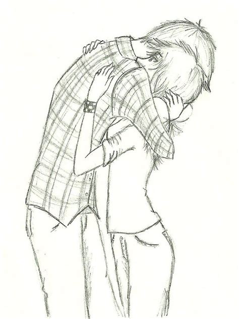 Draw Manga Cute Couple With Hug In Pencil And Shade It Couple Boy Girl