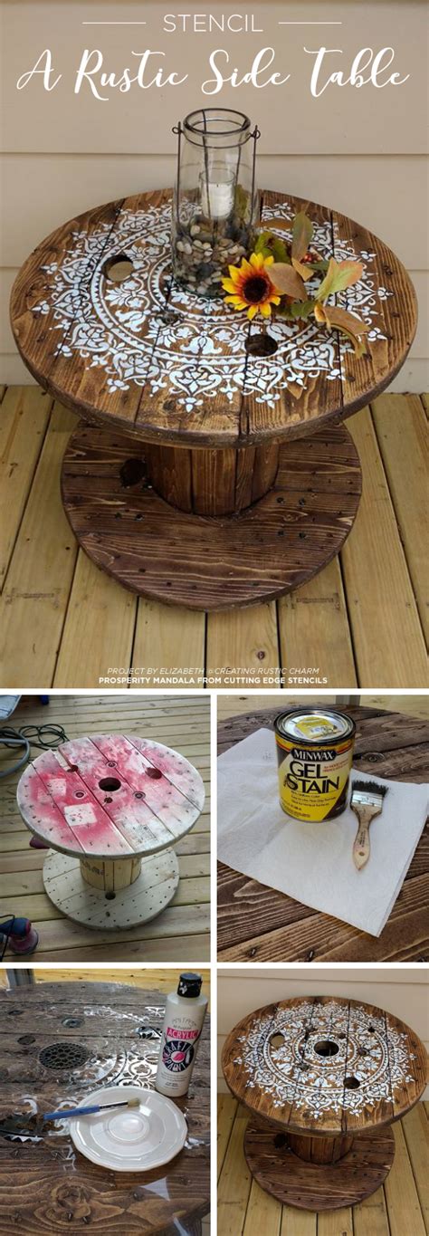 Stencil A Rustic Side Table