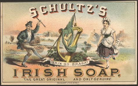 Schultzs Irish Soap Erin Go Bragh Vintage Advertising Art Retro