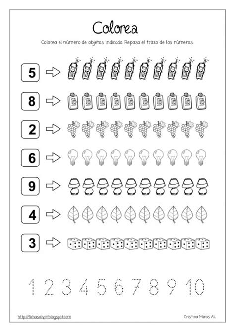 Plantillas Didácticas Para Pintar Y Aprender Los Números Colorear