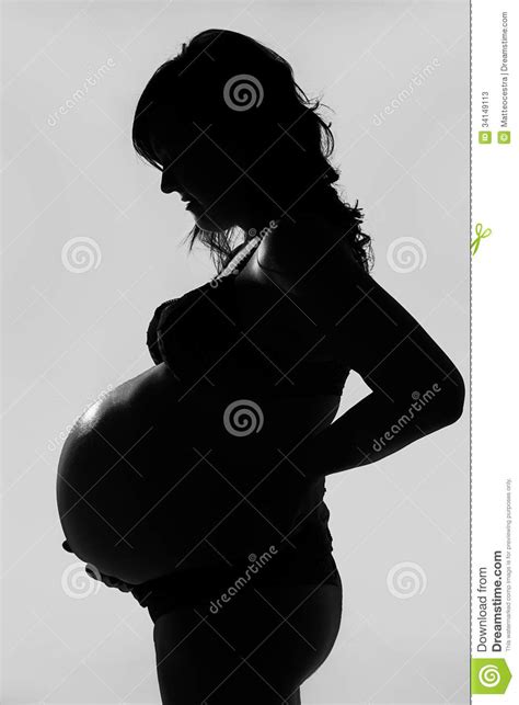 Silueta De La Mujer Embarazada Imagen De Archivo Imagen