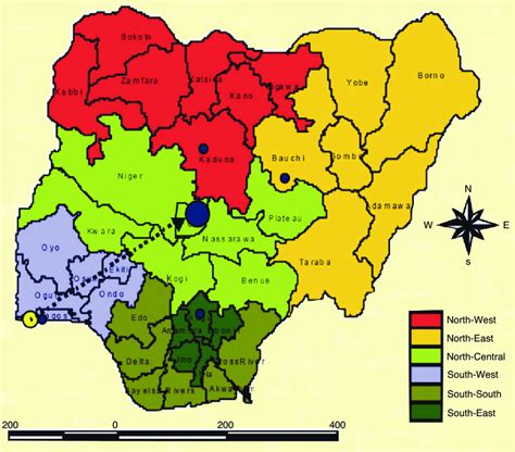 Map Of Nigeria Showing The North Central Region Source National