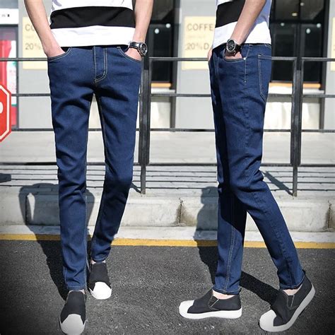 Seluar jeans kurus adalah yang paling ketat dari semua jenis seluar jeans. Men Jeans Seluar Jeans Kasual Slim Fit Lelaki Seluar Jeans ...