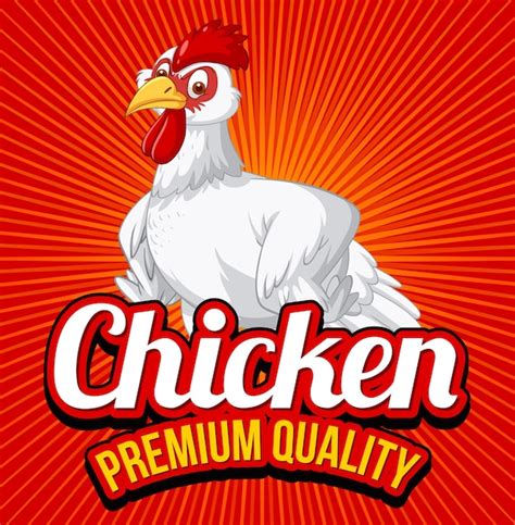 Banner De Calidad Premium De Pollo Con Un Personaje De Dibujos Animados De Pollo Vector Gratis