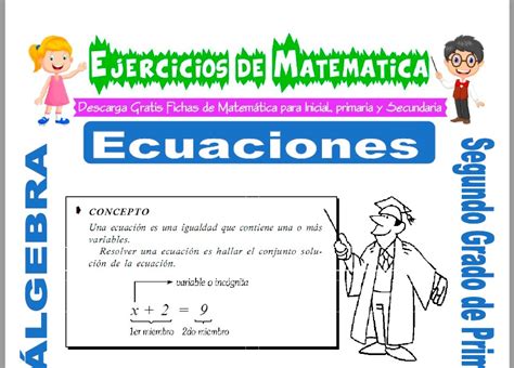 Ejercicios De Ecuaciones Para Segundo De Primaria Matemática