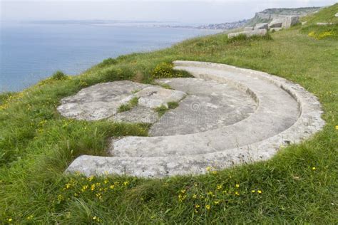 World War Two Gun Emplacement On Cliff Edge Stock Image Image Of Edge