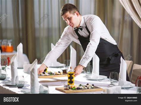 Waiter Serving Table Image And Photo Free Trial Bigstock