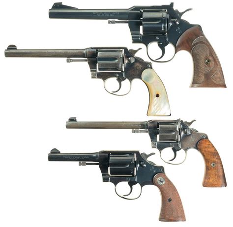 Four Colt Double Action Revolvers A Colt Officers Model