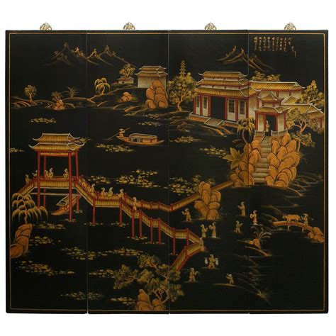 Hand Painted Chinoiserie Wall Panels Asian Wall Decor Chinoiserie