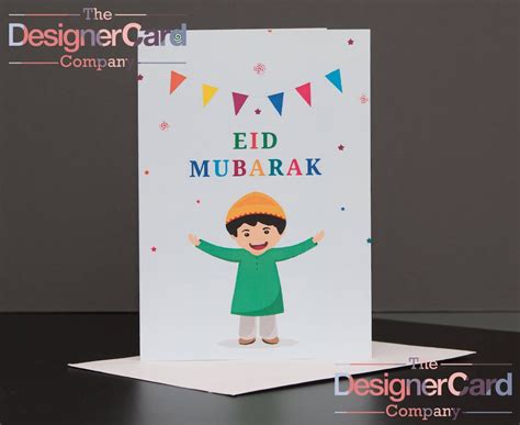 Childrens Modern Islamic Arabic Eid Card Eid Mubarak Ramadan Etsy