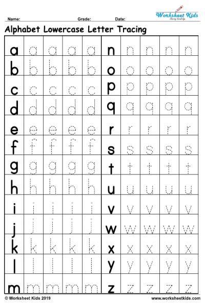 Lower Case Alphabet Letters Worksheet