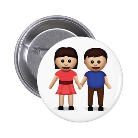 Man And Woman Holding Hands Emoji Button Emojiprints