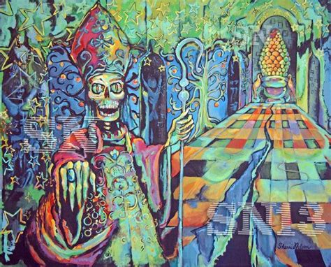 Psychedelic Trippy Skeleton Kundalini Awakening Poster Rainbow Neon 70s
