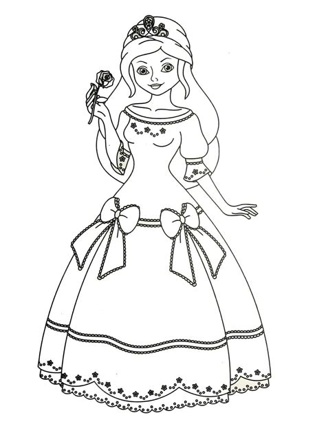 Princess Coloring Book Page for Kids Printable | Heart coloring pages