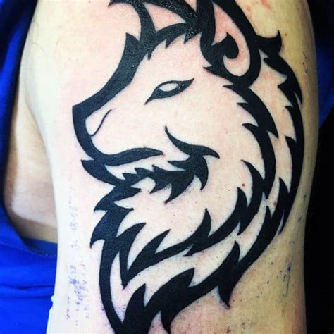 50 Tribal Wolf Tattoo Designs For Men Canine Ink Ideas