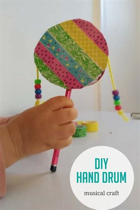 How To Make A Simple Diy Hand Drum Craft For Kids Drum Craft Music