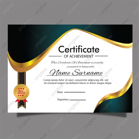 Royal Gold Certificado O Diploma De Graduación De Limpia De Plantilla