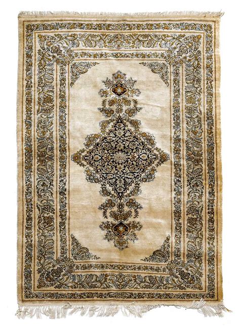 lot 195 kashan silk rug central iran circa 1950 the