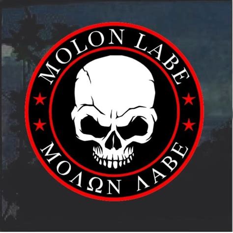 Truck Decal Sticker Molon Labe Skull Custom Made In The Usa Fast