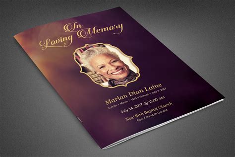 In Loving Memory Funeral Program Brochure Templates Creative Market