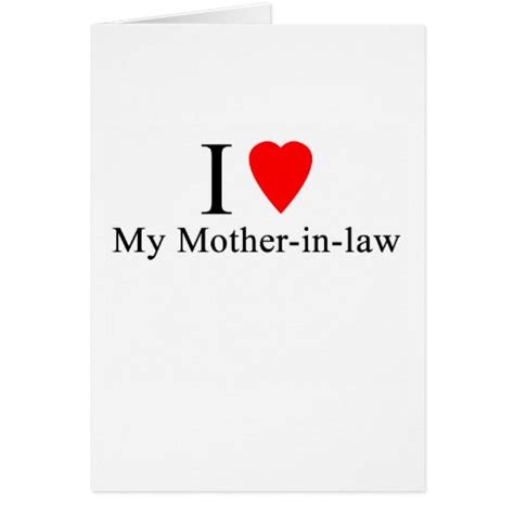 I Heart My Mother In Law Card Zazzle