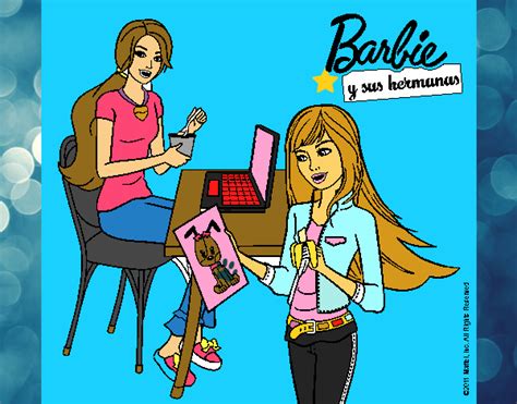 Dibujo De Barbie Y Su Hermana Merendando Pintado Por En Dibujos Net El The Best Porn Website