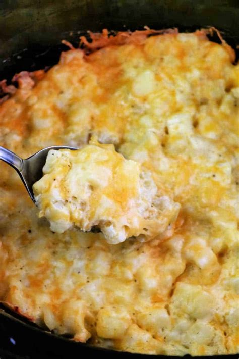 Slow Cooker Cheesy Hashbrown Potatoes Crockpot Recipe