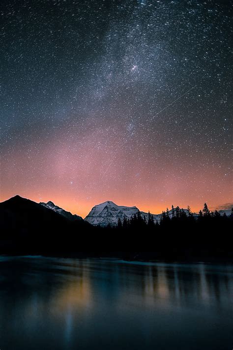 1920x1080px 1080p Free Download Lake Mountains Night Starry Sky