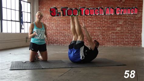 Toe Touch Ab Crunch Exercise Youtube
