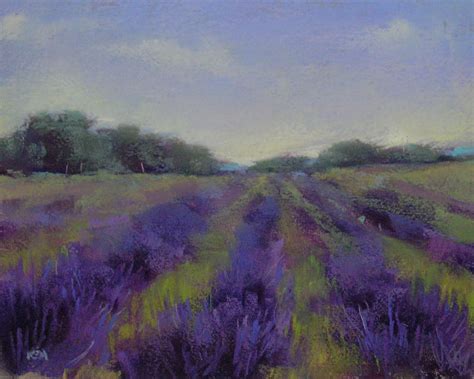 Painting My World Lavender Fields 8x10 Pastel