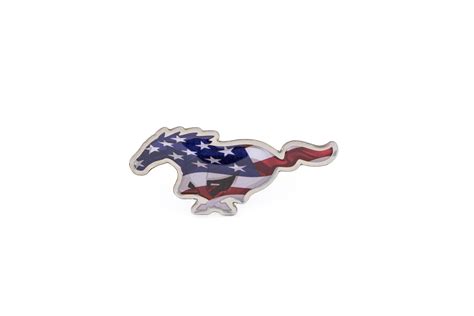 Ford Mustang Logo With American Flag Lapel Pin American Flag Lapel