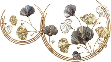 Lqwe Home Metal Wall Decor Golden Ginkgo Leaves Philippines Ubuy