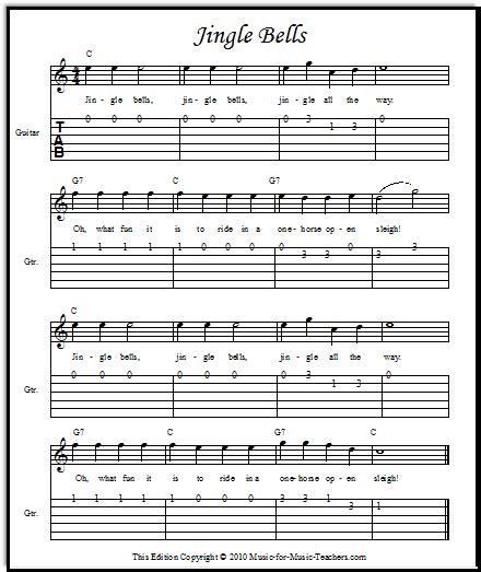Play kids songs, mother goose nursery rhymes, music by famous composers, and christmas carols. Jingle Bells Guitar Tabs, FREE Kids Sheet Music for Christmas!