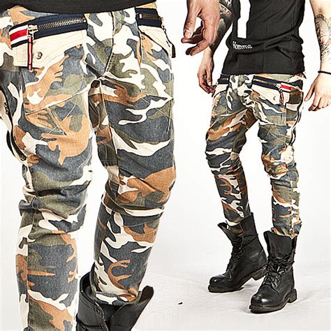 Bottoms Sold Out Street Edge Funky Zipper Pocket Accent Camouflage