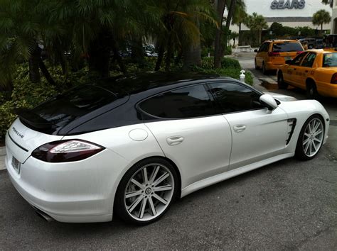 Exotic Cars On The Streets Of Miami White Black Porsche Panamera