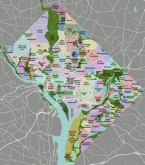 Washington Dc Neighborhood Map Campus Map